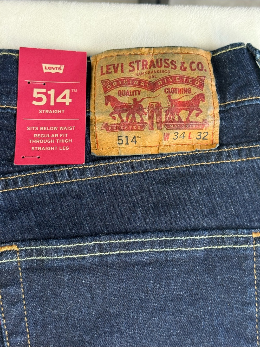 Levi's 514 Men's Indigo Straight-Leg Jeans Stretch 34x32 NWT Denim - Picture 2 of 11